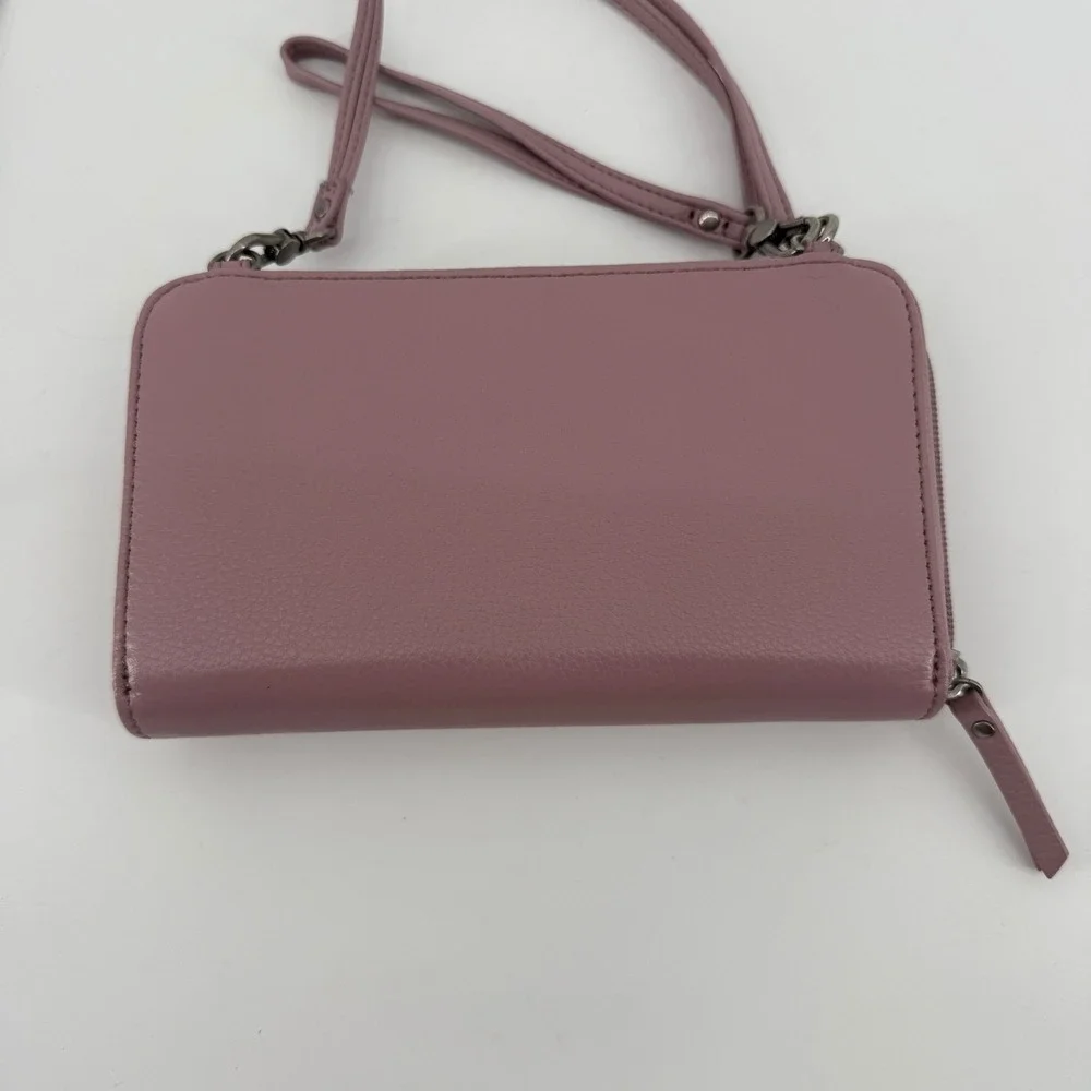 The Sak Iris Smartphone Wallet Rosewood Leather Crossbody Bag Wristlet Clutch